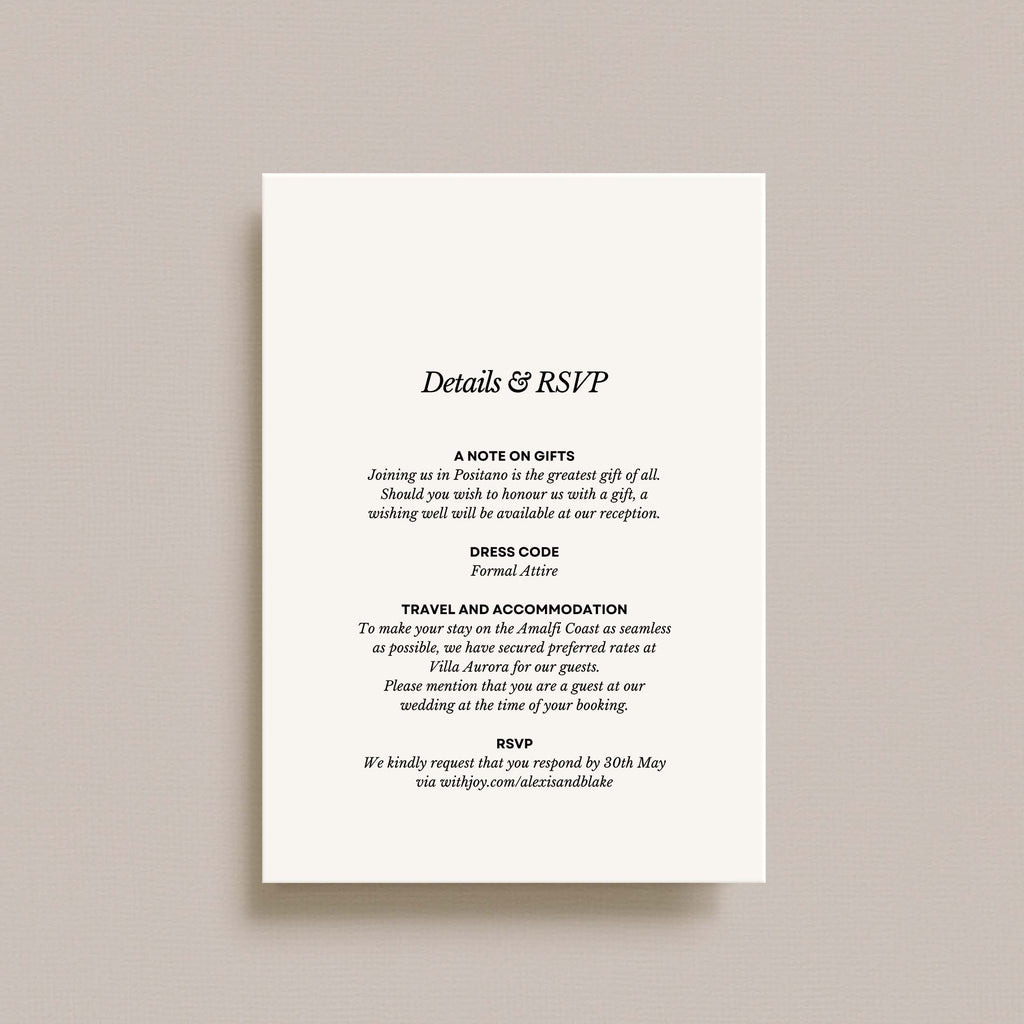 Matching Invitation Suite | Amalfi
