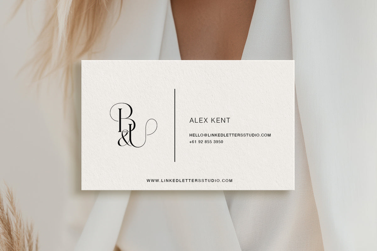 BU Seraph monogram on business card branding mockup