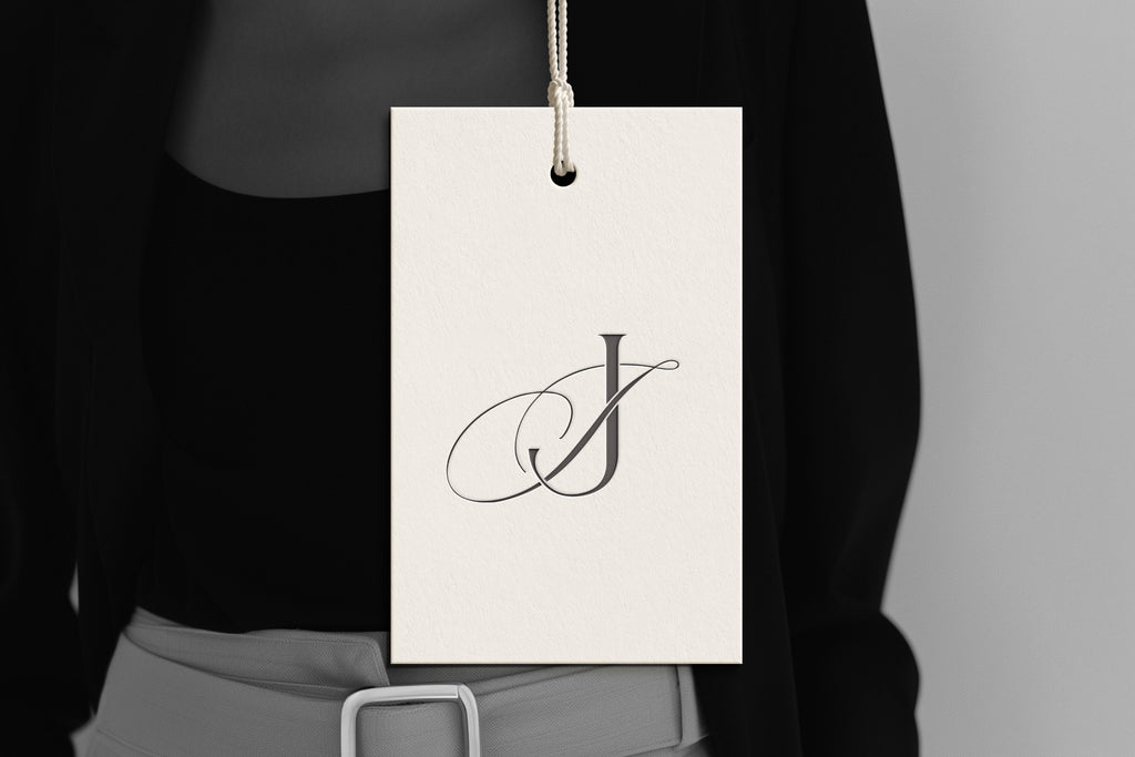 JJ Reverie monogram on debossed hang tag