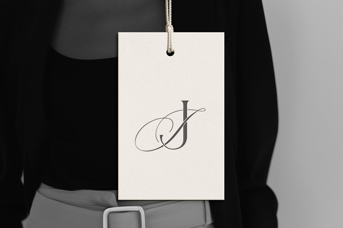 JJ Reverie monogram on debossed hang tag