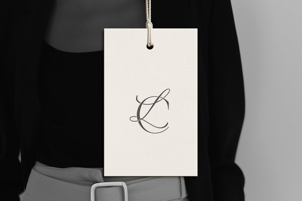 LC Reverie monogram on debossed hang tag