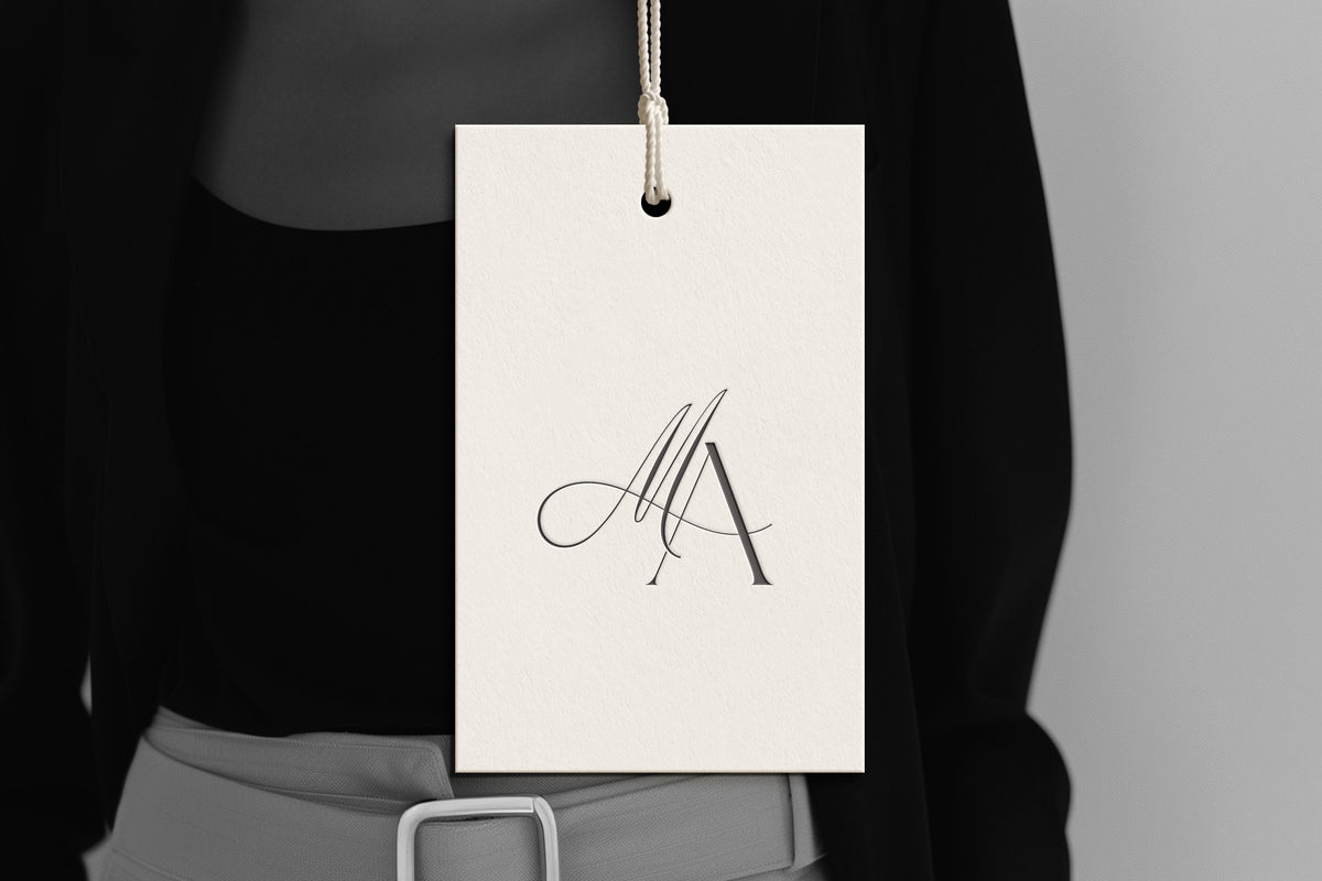 MA Reverie monogram on debossed hang tag