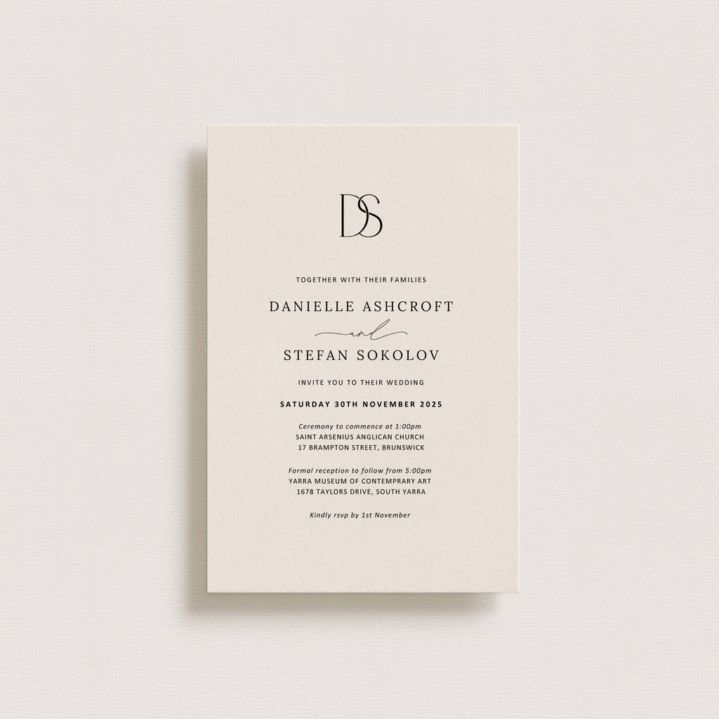 Monogram Wedding Invitation