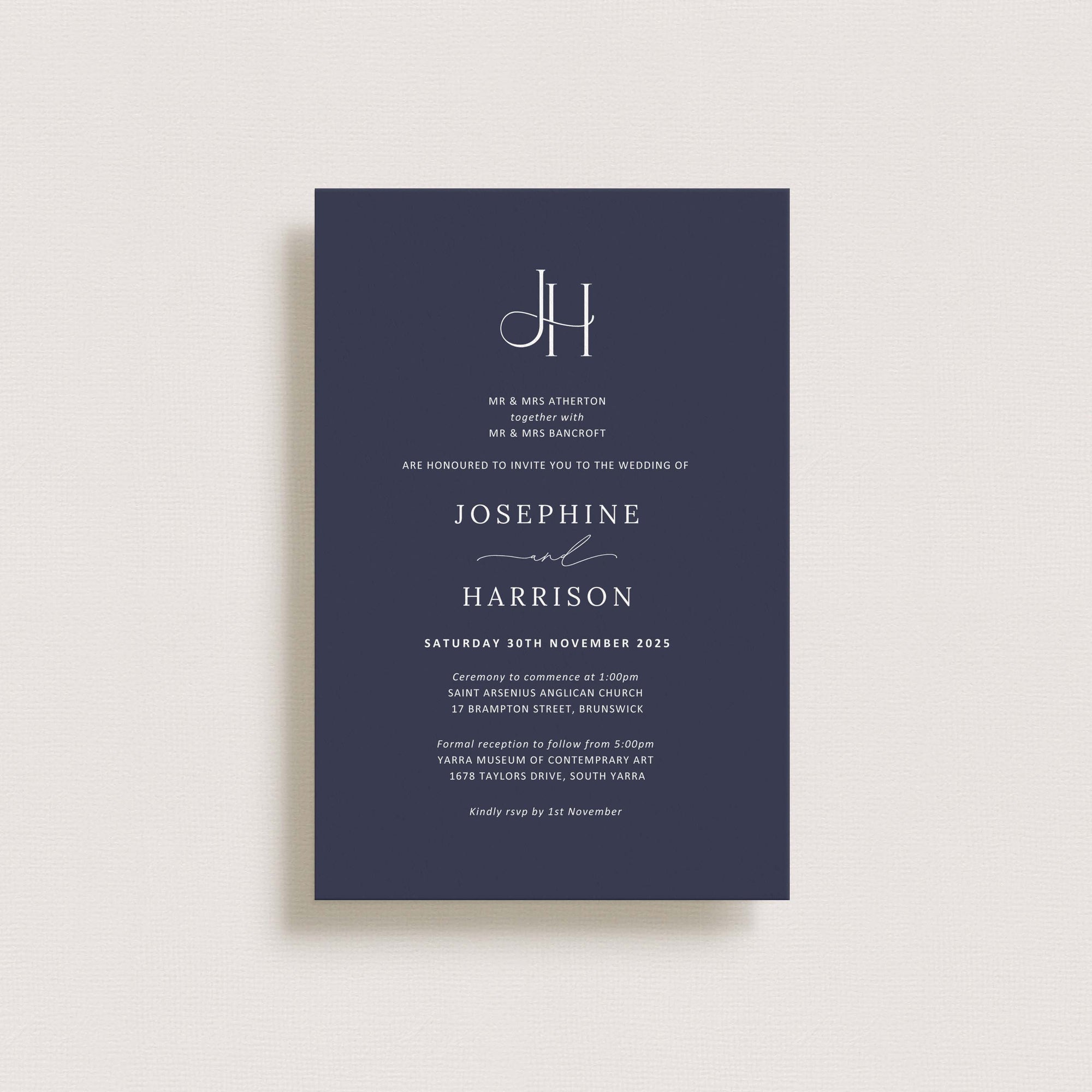 Monogram Wedding Invitation
