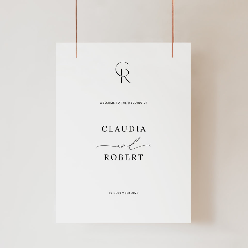 Monogram Welcome Sign