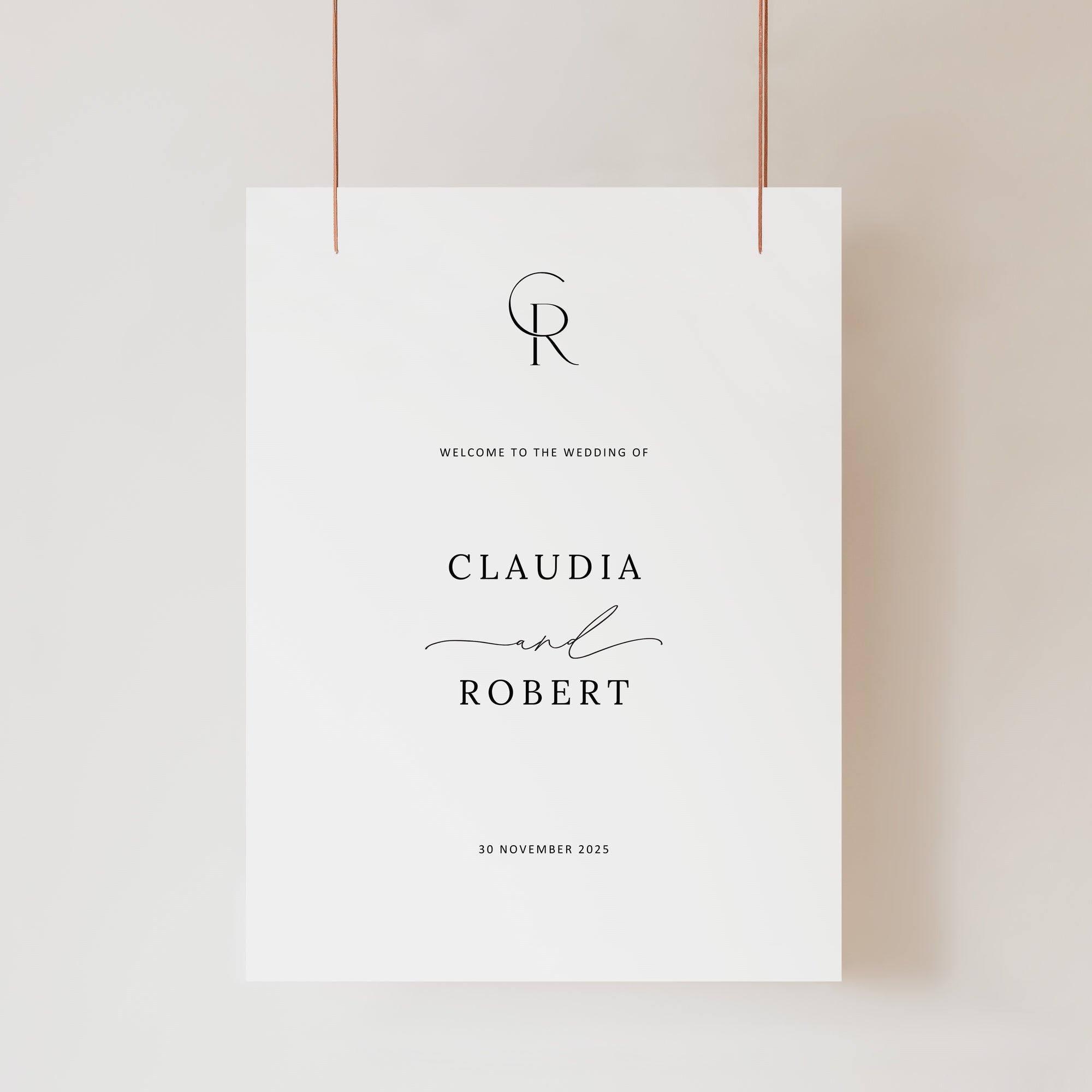 Monogram Welcome Sign