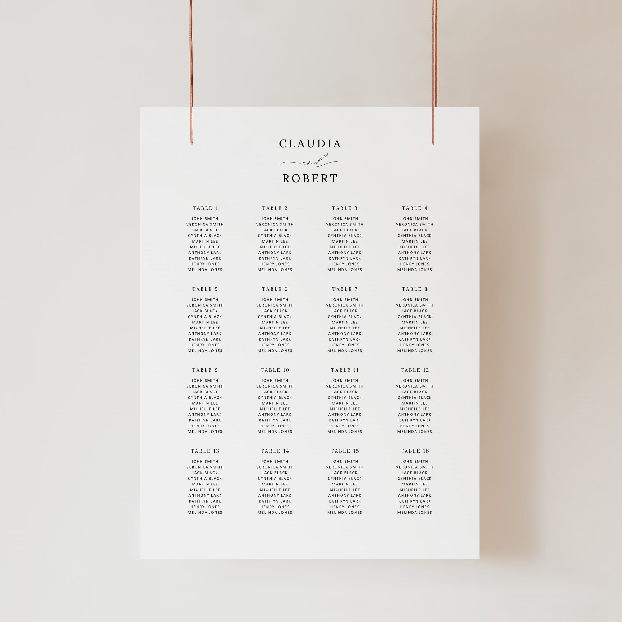 Wedding Seating Chart