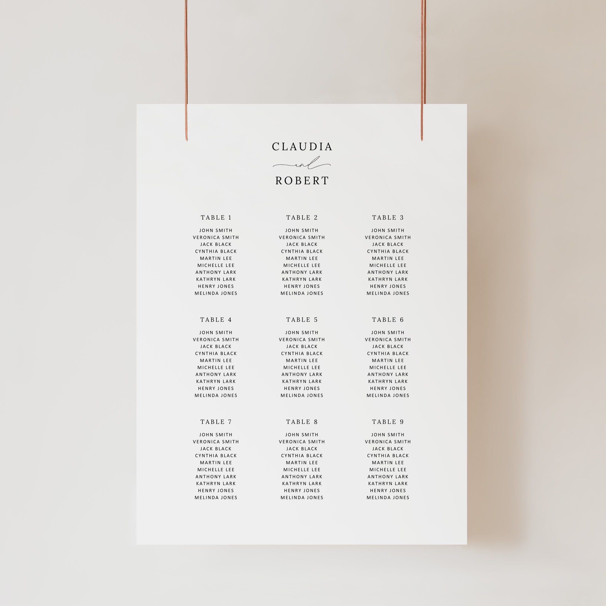 Wedding Seating Chart